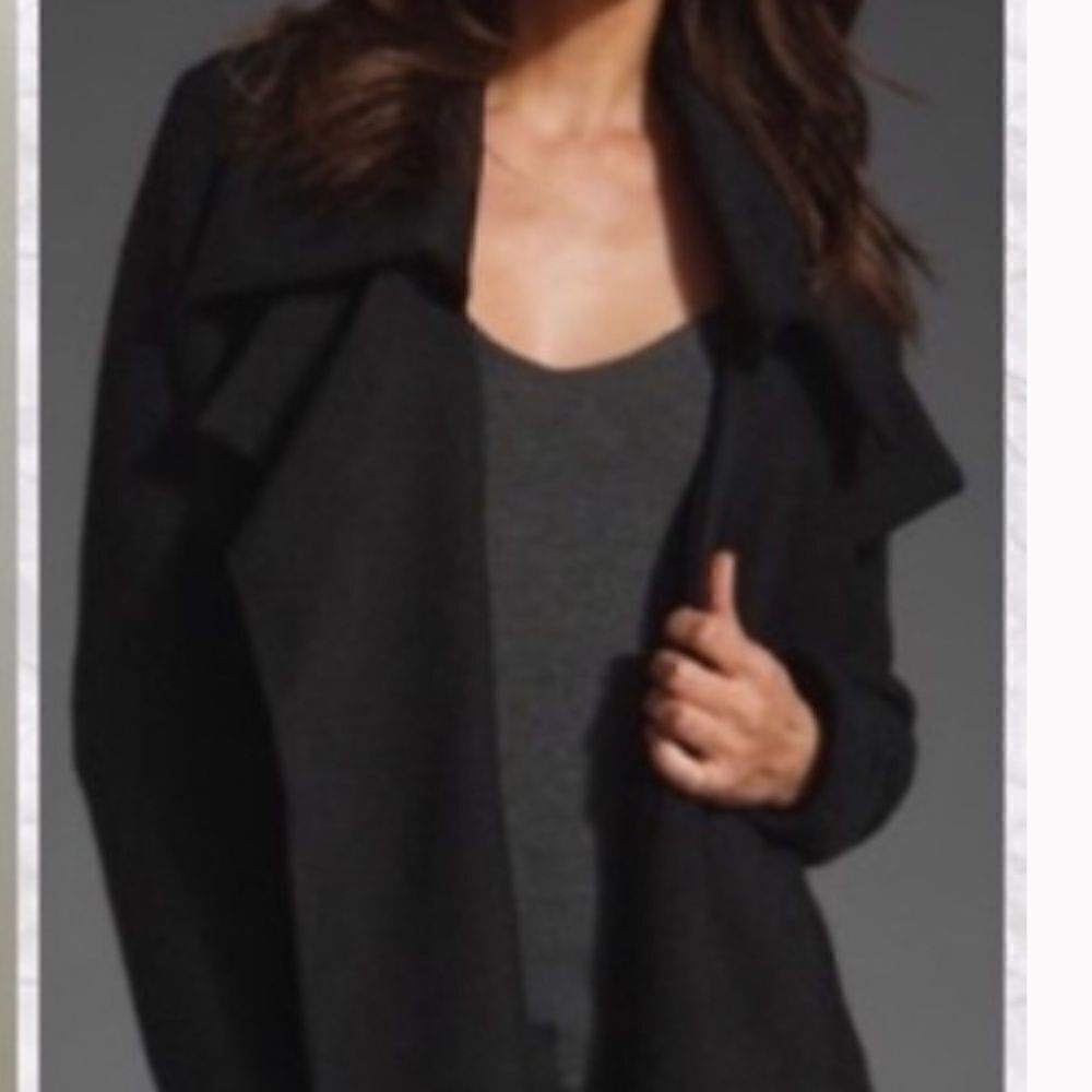 Theory Black Classic Open Sweater Jacket Size Small